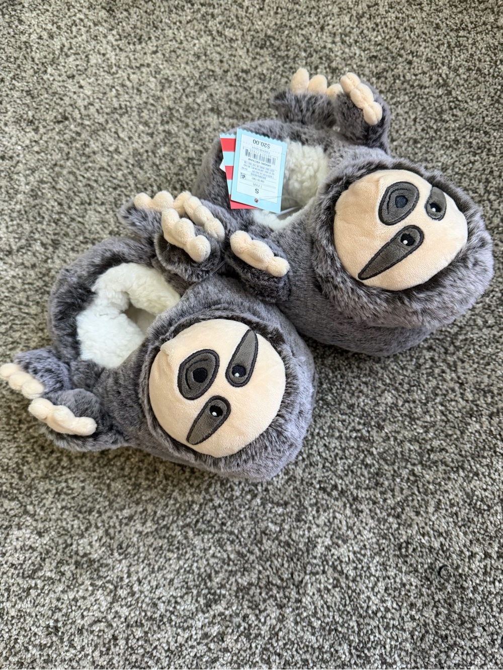 Boys' Gray Brown Sloth Print Loafer Slippers - Cat & Jack S 13-1